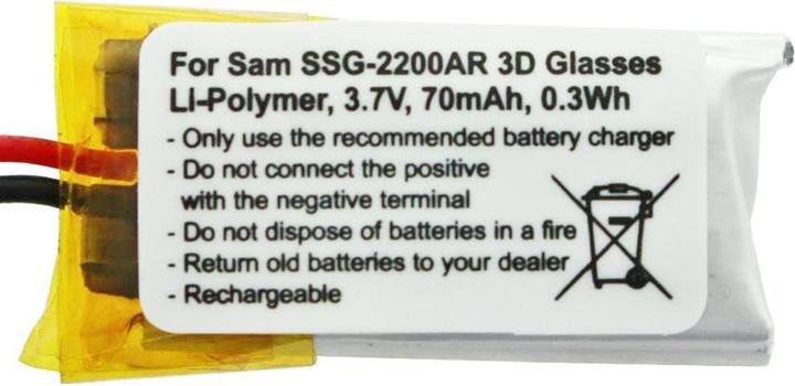 Produktbild Samsung Akku für BN81-04794A, SSG-2200AR 3D Glasses Akku SP381223AB