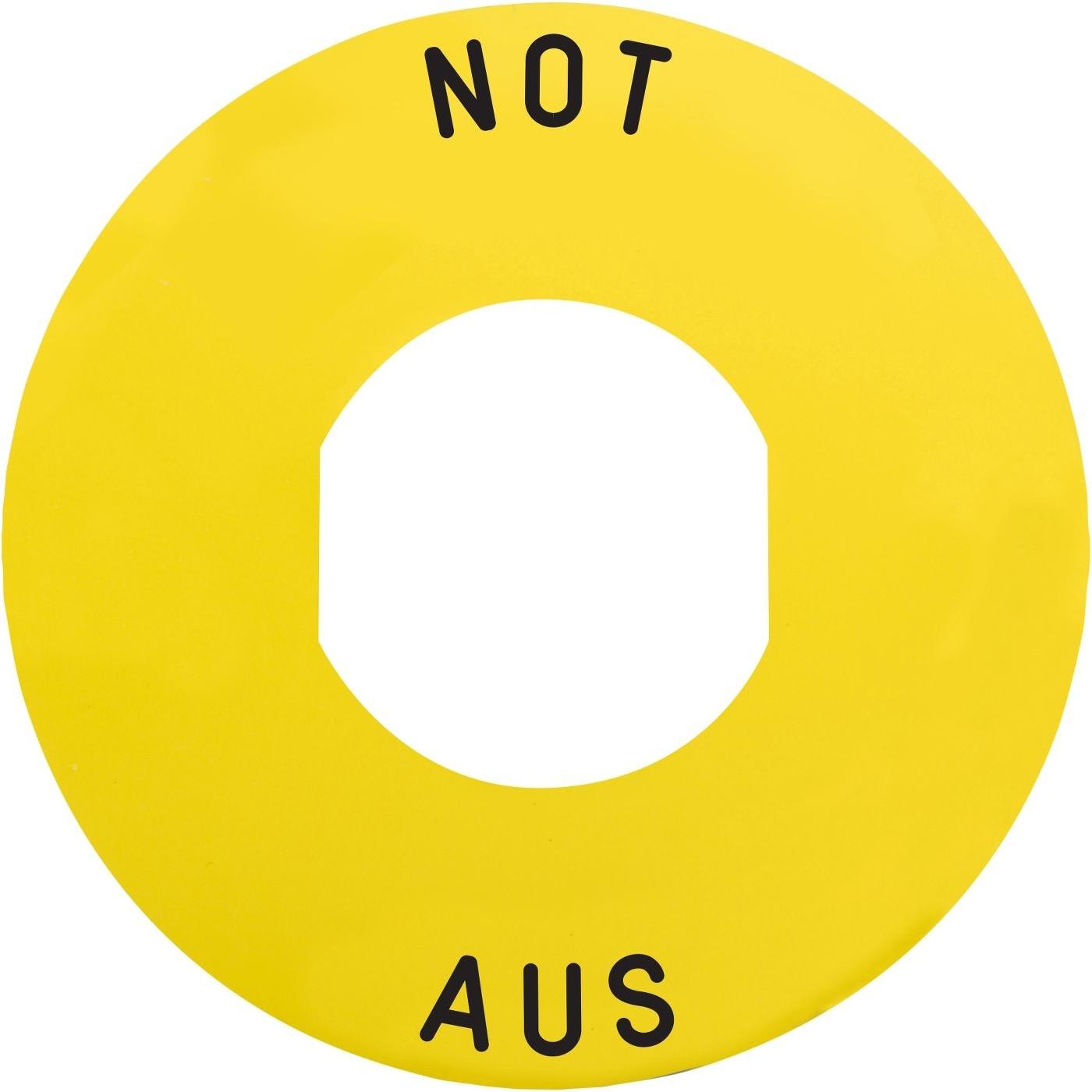 APC Cartello D 60mm giallo Emergency Off ZBY9260, Pulsante + Interruttore, Giallo