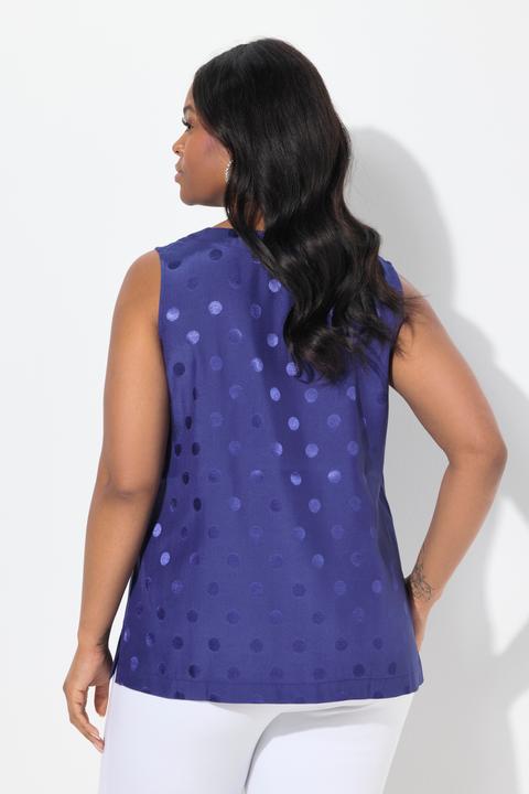 Immagine prodotto Ulla Popken Top smanicato in jacquard a puntini con scollo a V (54)