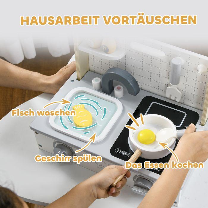 Produktbild Swisshandel24 Kinderküche aus Holz, 10 Stück Mini Spielküche mit Lebensmittel für 3-5 Jahre