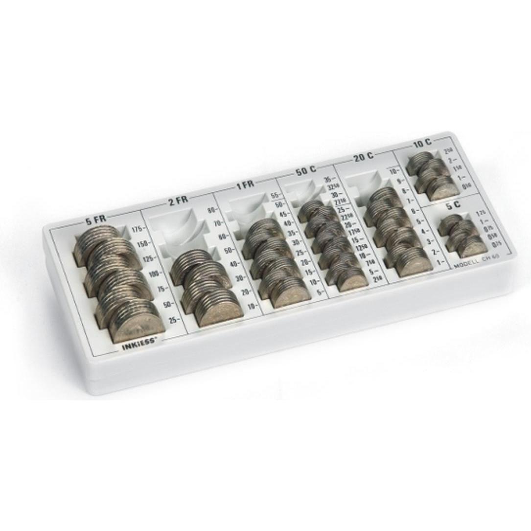 Inkiess, Geldkassette, Kasse Minicoin CH 60 (Schweiz) lichtgrau