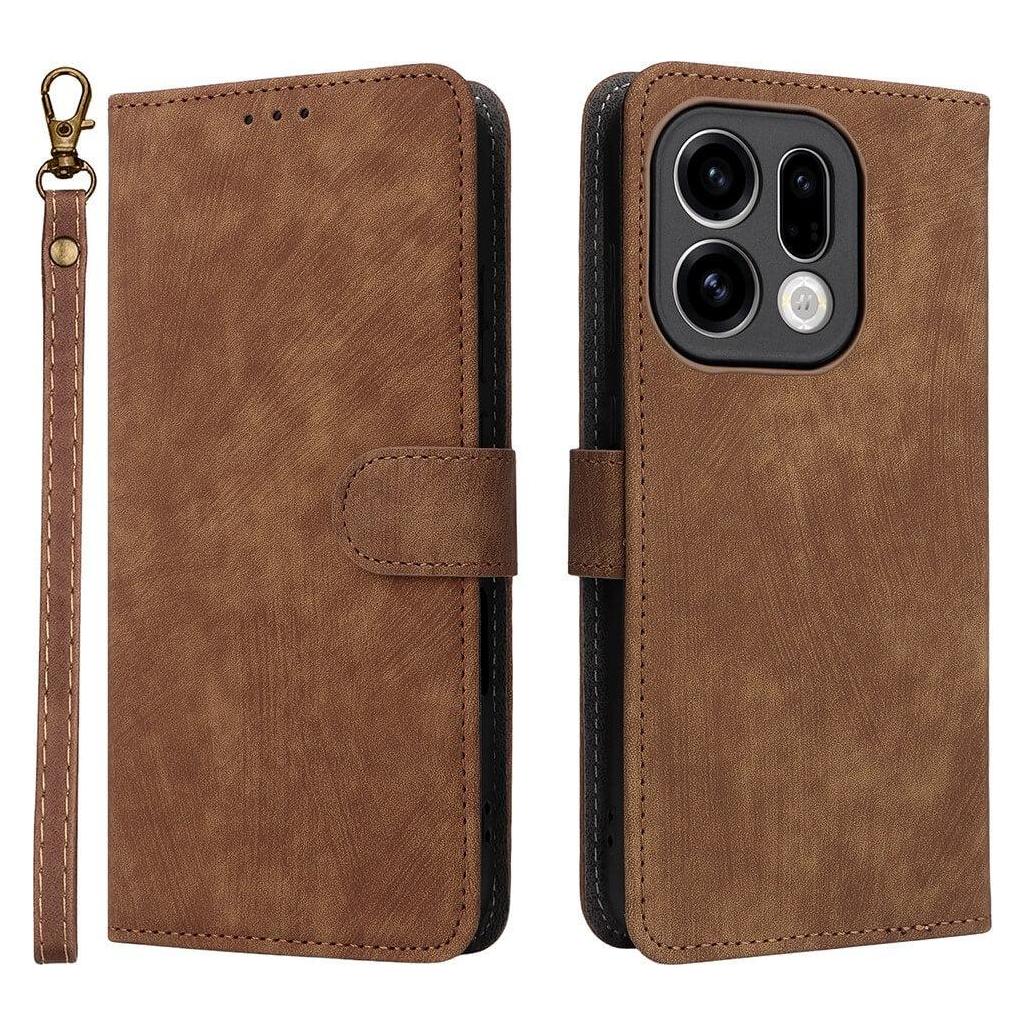 Cover-Discount OPPO Find X9 - Ledertasche mit RFID Blocker (Oppo Find X9), Cover smartphone, Marrone