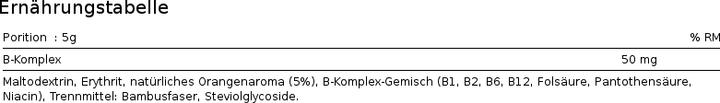 Nährwerte und Zutaten Nature's Finest B-Complex Drink (1 Stück, Pulver)