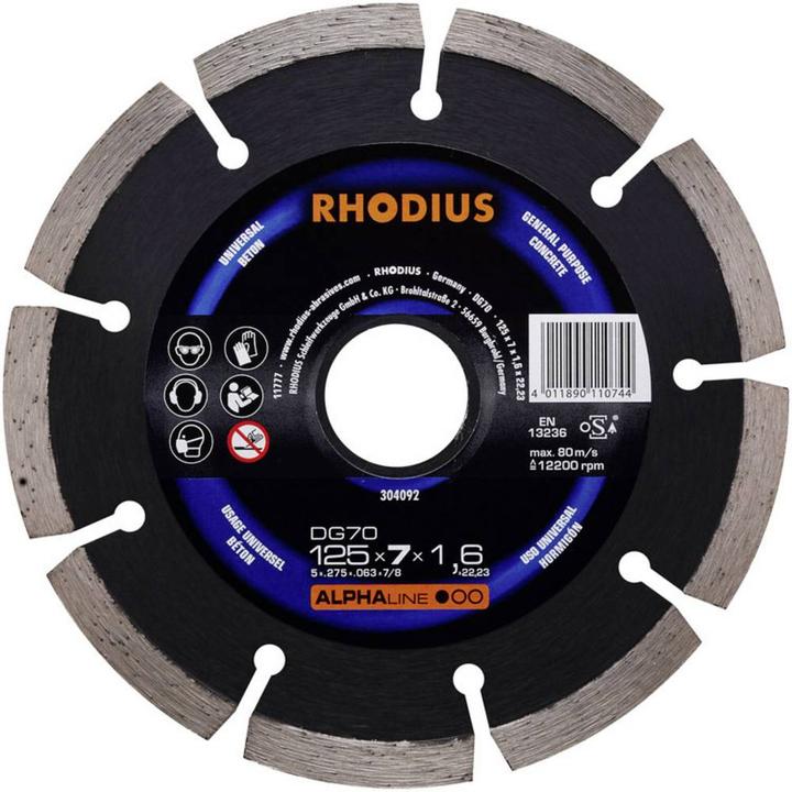 Immagine prodotto Rhodius DG70 Disco da taglio diamantato