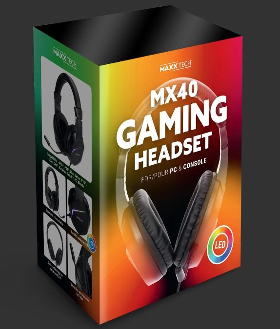 Actual product image Maxx Tech MX40 LED Multiplatform Gaming Headset (Cable)