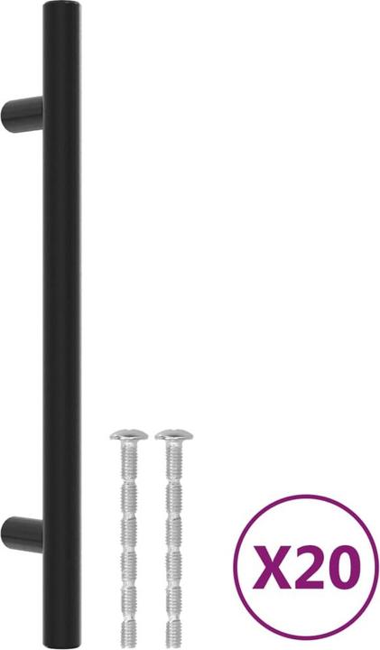 Image du produit vidaXL Poignées de meubles 20 pcs. noir 128 mm acier inoxydable,couleur