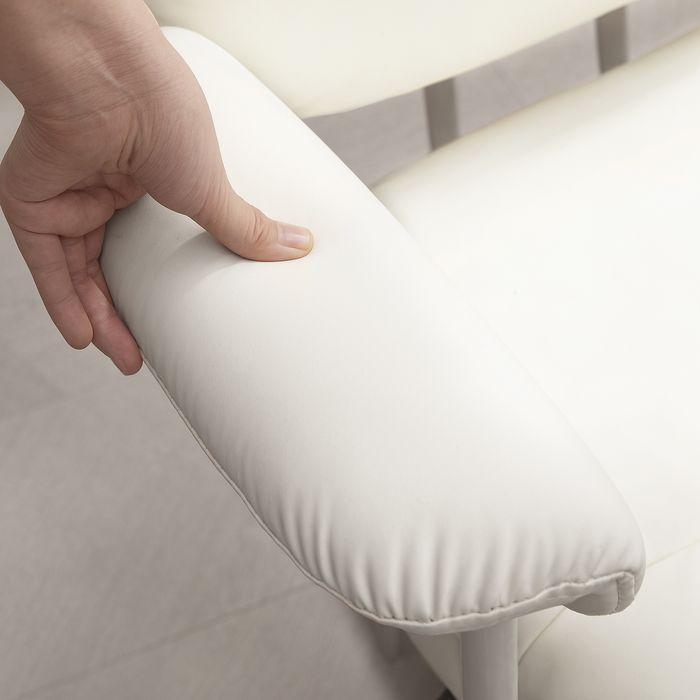 Produktbild Swisshandel24 Bürostuhl mit Kippfunktion, gepolstert Schreibtischstuhl höhenverstellbar Weiss (49 - 59 cm)