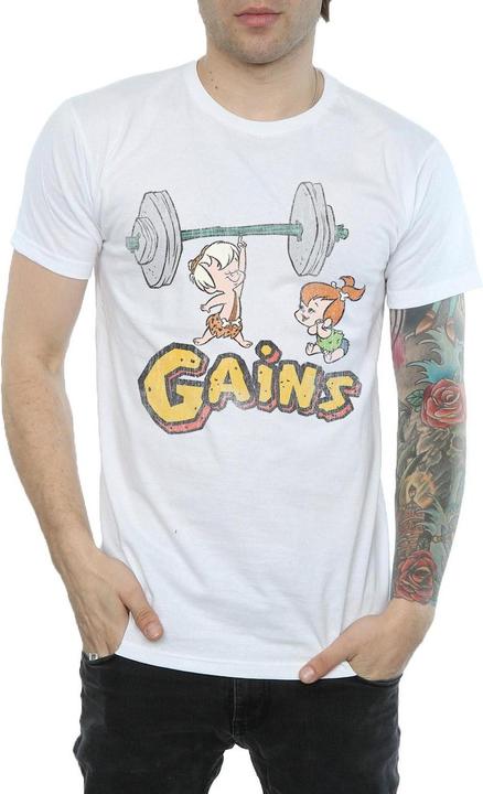 Immagine prodotto The Flintstones Bam Bam Gains Distressed Maglietta Uomo (L)