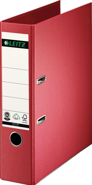 Produktbild Leitz Vollpapier-Ordner, 180 Grad, DIN A4, 80 mm, rot Einband aus Hartpappe, farbiger Vollpapierüber (A4, 80 mm, 1 Stk.)