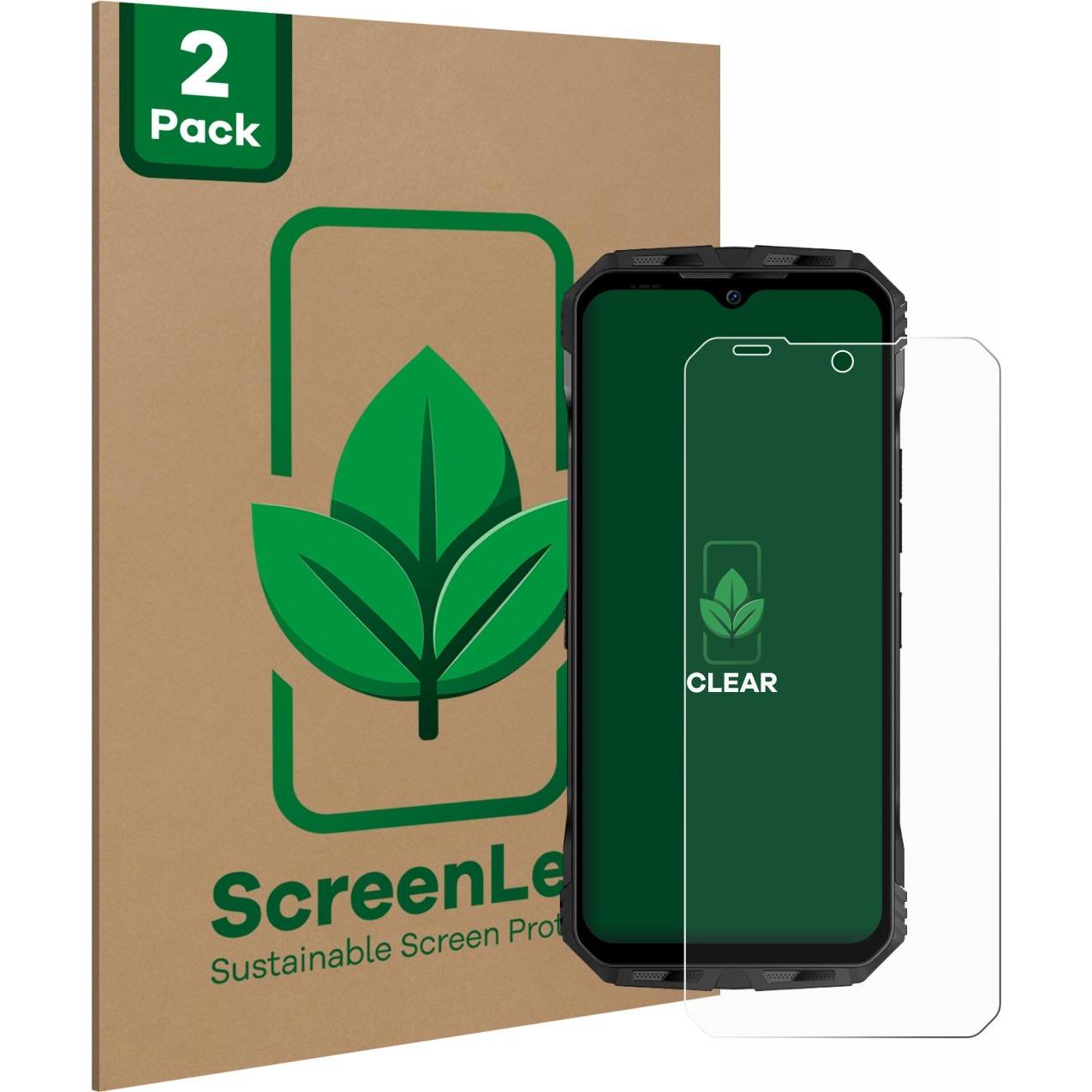 ScreenLeaf Schutzfolie nachhaltiger Displayschutz Displayschutzfolie Folie Klar Transparent (2 Stück, Doogee V), Smartph...