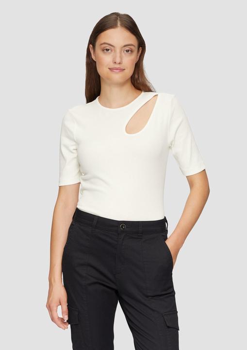 Actual product image S.Oliver T-Shirt Elastisches Rippshirt mit Cut-out (48)