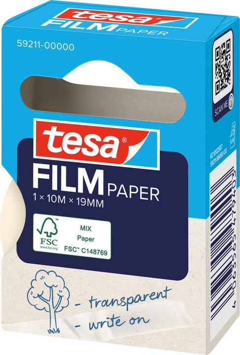 Produktbild tesa tesafilm Papier Klebeband 10m 19mm 1 Rolle Faltschachtel (19 mm)