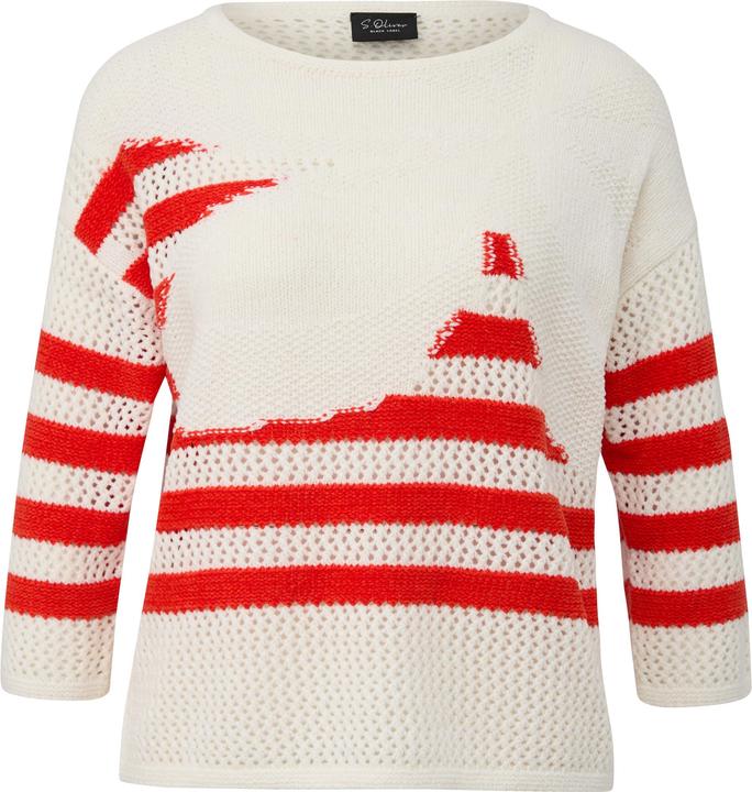 Produktbild s.Oliver Strickpullover Gestreifter Wollmix-Pullover im Relaxed Fit mit U-Boot-Ausschnitt (32)