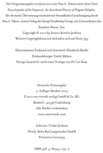 Produktbild Enzyklopädie des Exquisiten (Deutsch, Jessica Kerwin Jenkins, 2011)
