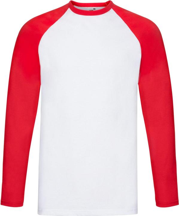 Produktbild Fruit of the Loom Adult Contrast Langarm Baseball TShirt (S)