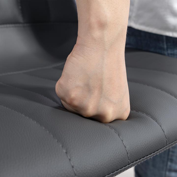 Actual product image Homcom Barhocker Kunstleder, Stahl Dunkelgrau