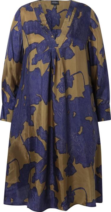 Produktbild Ulla Popken Cuprokleid, Blüten, A-Linie, V-Ausschnitt, Langarm (46, 48)