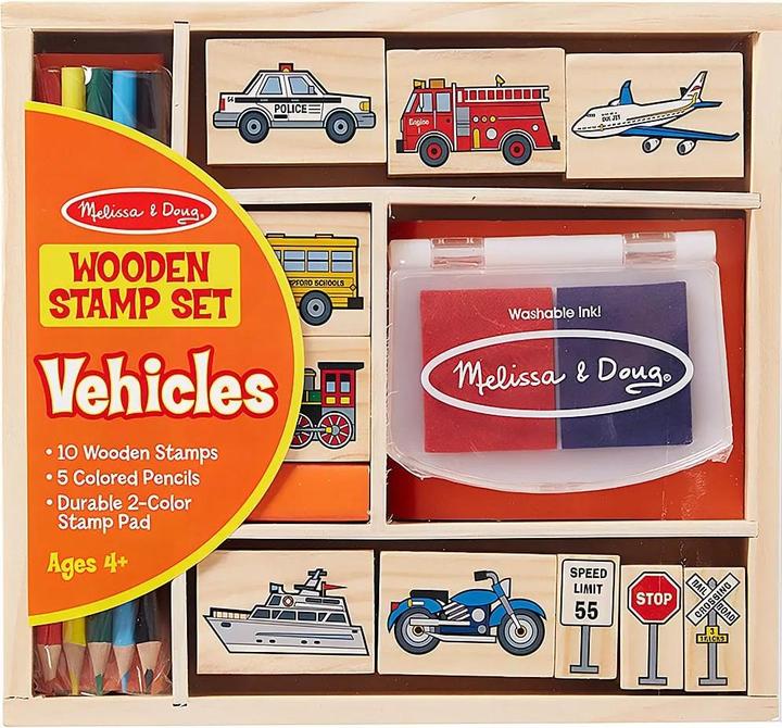 Actual product image Melissa & Doug Stamp Set vehicles