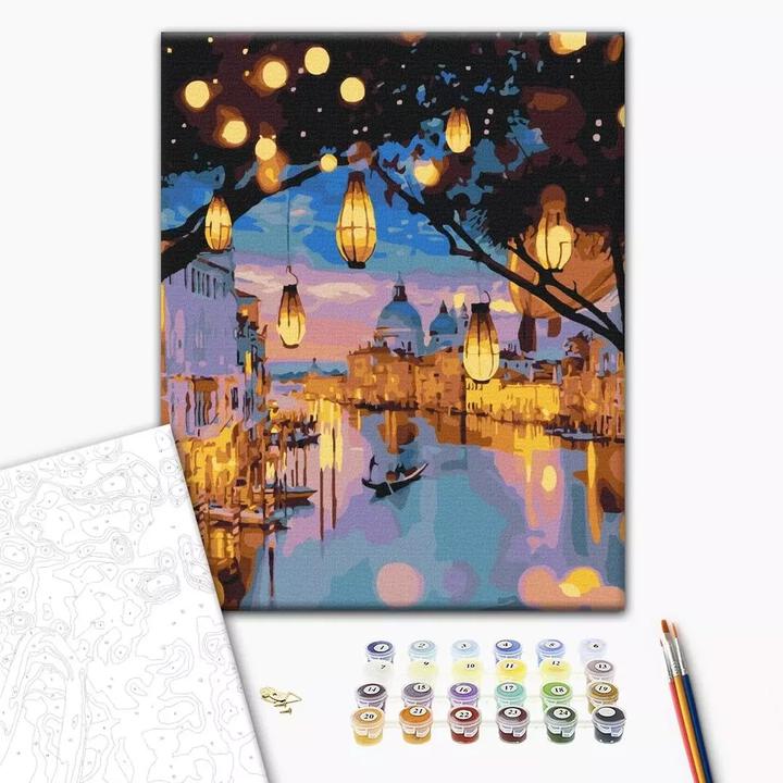 Image du produit Norimpex Peinture par numéros BRUSHME, 40x50 cm, Veilleuses de Venise, 1 pc.