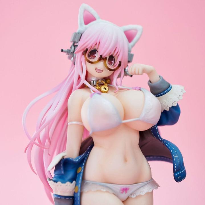Actual product image Union Creative Super Sonico PVC Statue Super Sonico White Cat Ver. 27 cm