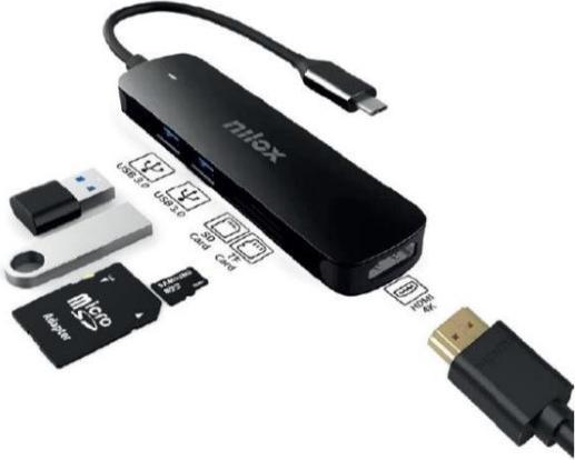 Nilox DOCK USB-C HDMI 2XUSB30 + SD/TF NXDSUSBC05 (5 Ports)