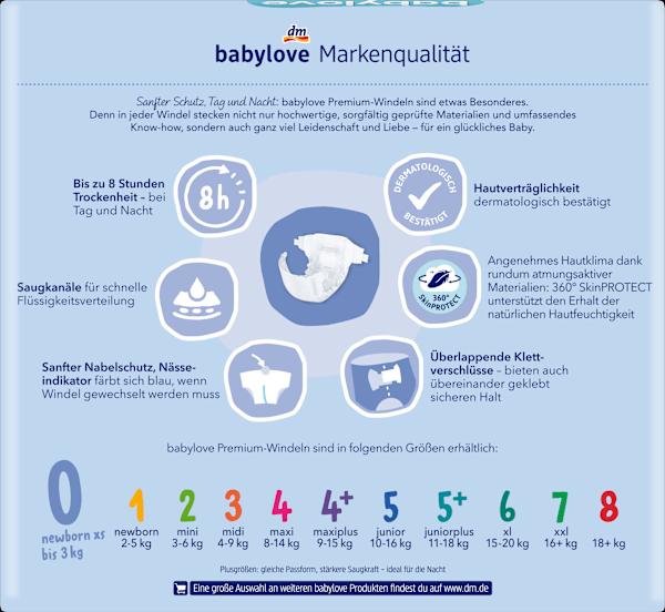 Produktbild dm babylove Premium-Windeln (Gr. 0, Tragepack, 24 Stück)