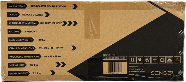 Produktbild Sense Fotel SENSE7 Fotel SENSE7 Spellcaster Senshi Edition czarny