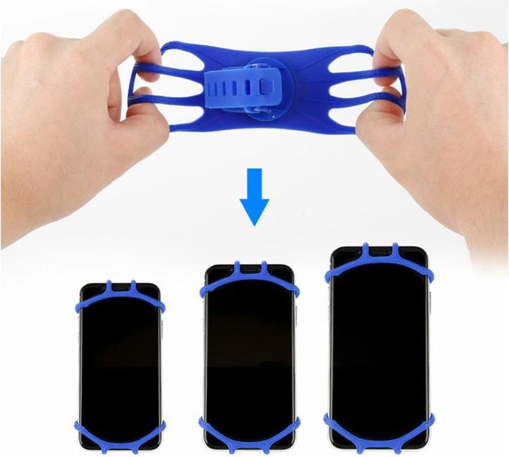 Actual product image Deltalabs Universal Fahrrad Velo Silikon Halterung 360° Drehbar Handy / Smartphone (4"- 6")