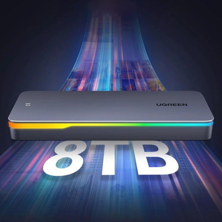Produktbild Ugreen - Hard Drive Enclosure CM777 (25665) - M.2 NVMe/SATA SSD, 20Gbps, 8TB - Black (M.2)