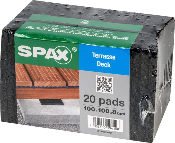 Spax DISTANCE PADS 100 X100 X8 SCHWARZ FOLIE