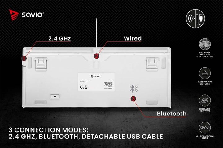 Actual product image Savio Phenix White Gat Red (Eng. Int., Wireless)