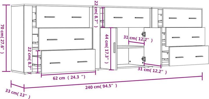 Image du produit vidaXL Sideboard (80 x 33 x 70 cm)