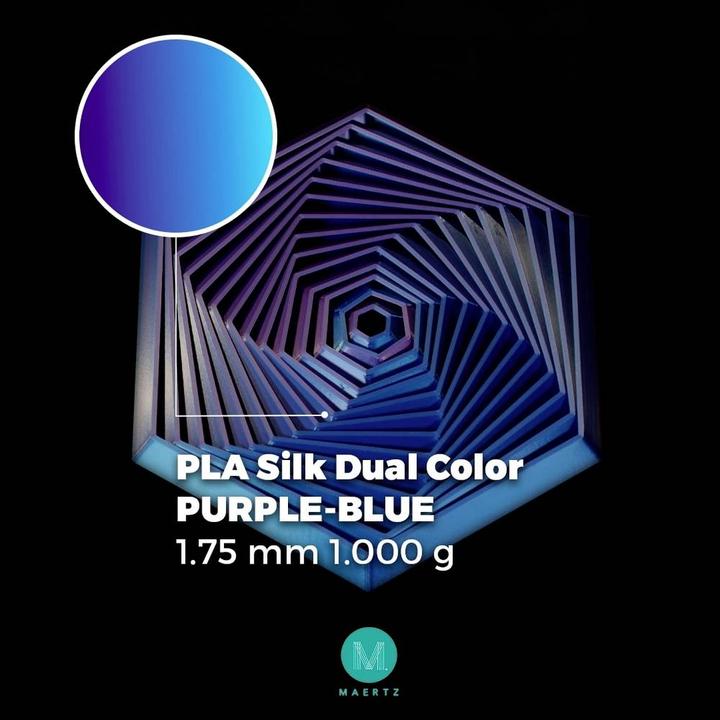 Produktbild Maertz PMMA-1021-004 PMMA-1021-004 Filament PLA-Seide Seidig glänzend 1.75 mm 10 (PLA, 1.75 mm, 1000 g, Violett, Blau)
