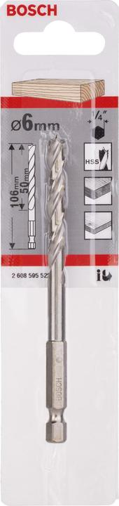 Actual product image Bosch Professional Zubehör Wood twist drill 6 mm Accesso (6 mm)