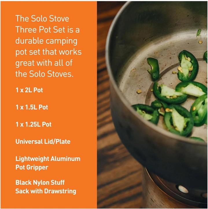 Actual product image Solo Stove 3 Pot Set Stainless Steel Pot
