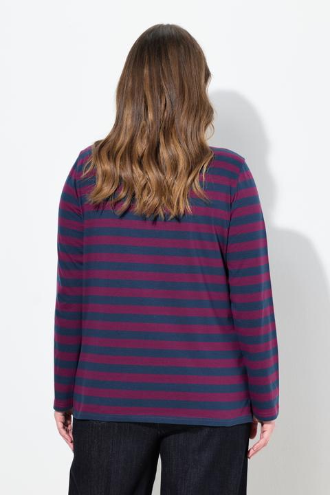 Produktbild Ulla Popken Shirt, Ringel, Rundhals, Langarm (54)