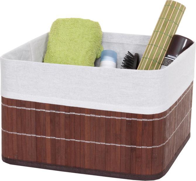 Actual product image Swisshandel24 Storage Basket, Basket Storage Box Sorting Box Shelf Basket, Bamboo - brown (33 cm, 1x)