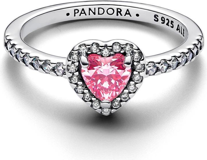 Image du produit Pandora Bague coeur rose surélevée (54, Argent 925)