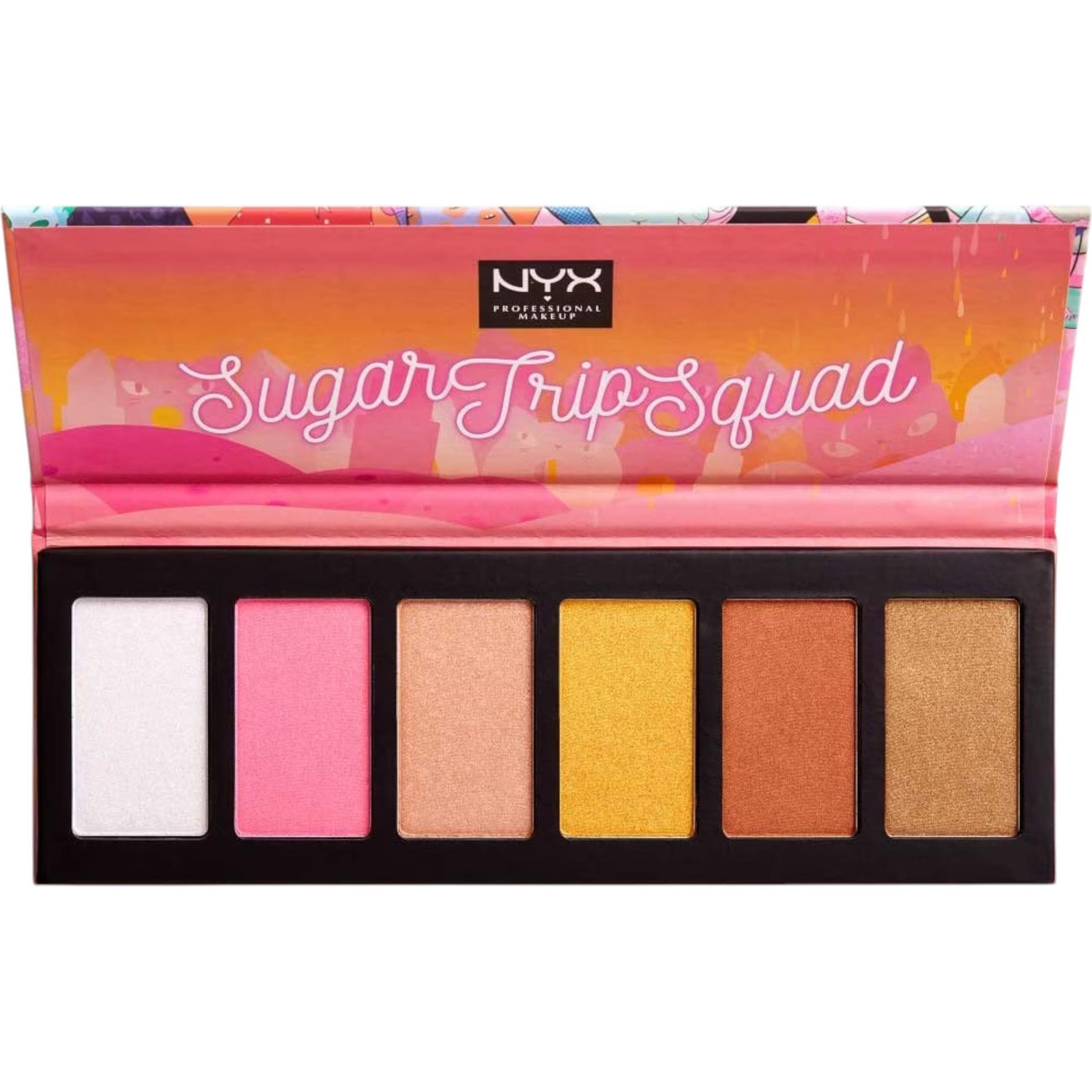 NYX Professional Make-Up, Lidschatten, NYX Limited Edition Sugar Trip Squad Highlighter Palette 30g