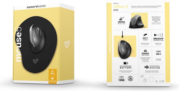 Actual product image Energy Sistem Office 5 Comfy mouse Right-hand RF Wireless Optical 1600 DPI (Wireless)