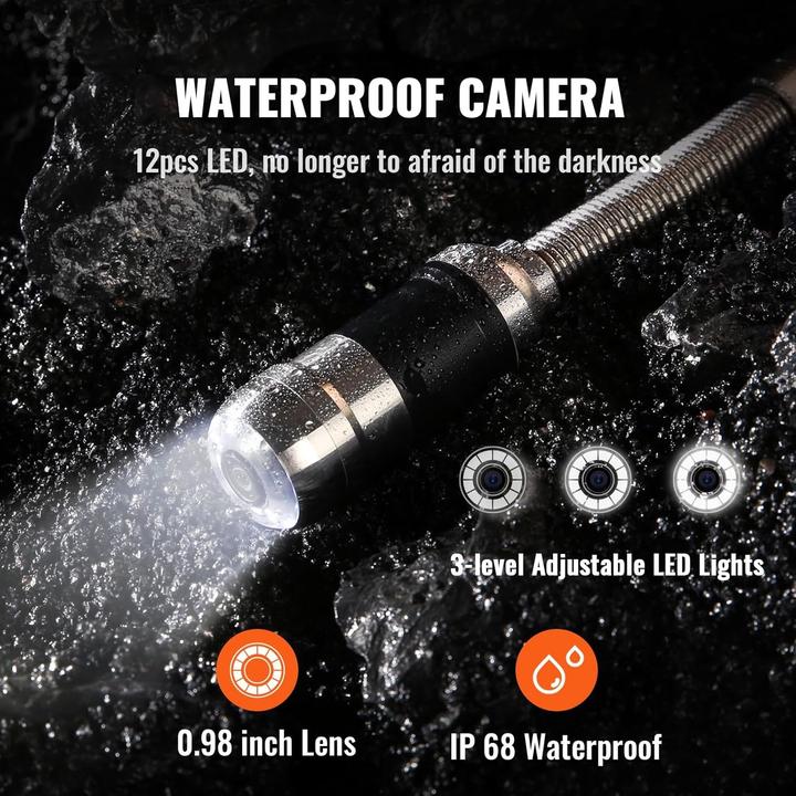 Actual product image Vevor 512 Hz Drainage Inspection Camera