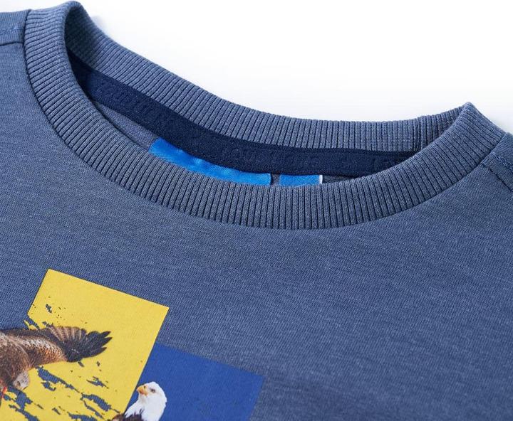 Immagine prodotto vidaXL Camicia da bambino a maniche lunghe blu melange 92,Materiale: 60 (92)