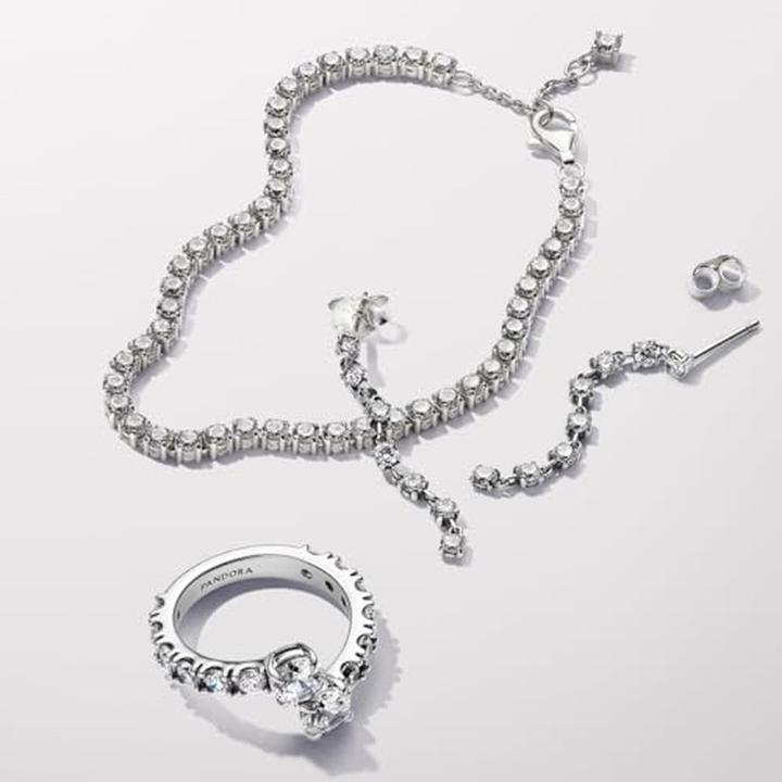 Image du produit Pandora Boucles d'oreilles scintillantes en huit pierres (Argent 925)