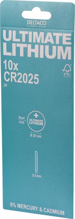 Produktbild Deltaco ULTB-CR2025-10P (10 Stk., CR2025)