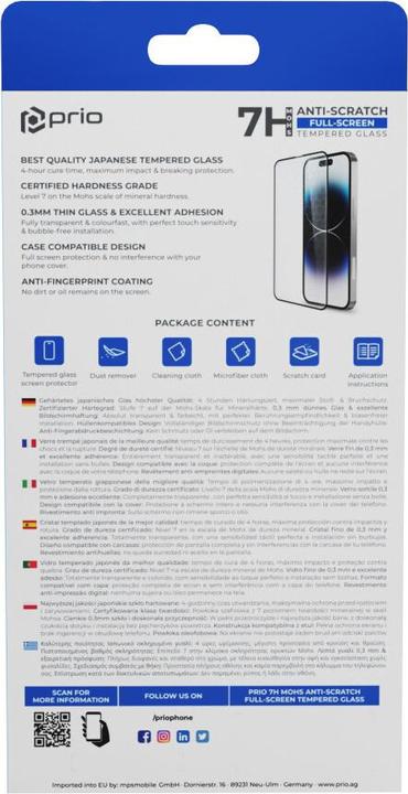 Actual product image prio 3D Anti-Scratch Screen Protector Glass for 15 Plus (6.7 inch) black (1 Piece, Apple iPhone 15 Plus)