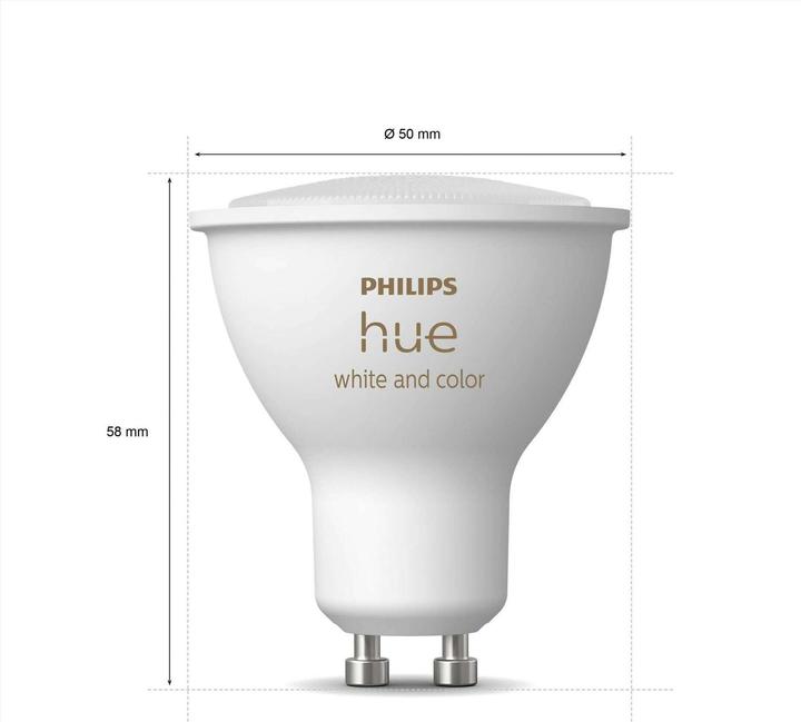Actual product image Philips Hue Starter Kit Bridge Pro + LED White & Color Ambiance (GU10, 4.20 W, 400 lm, 3 x, E)
