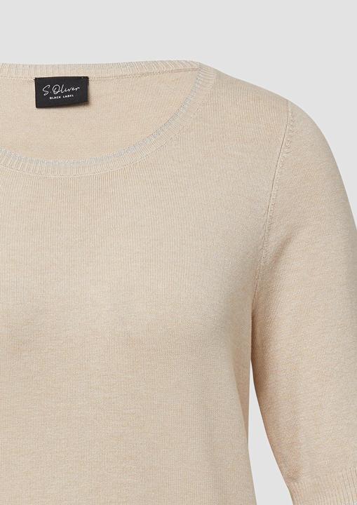 Produktbild s.Oliver Strickpullover Kurzärmeliger Feinstrickpullover mit Glitzer-Details (44)