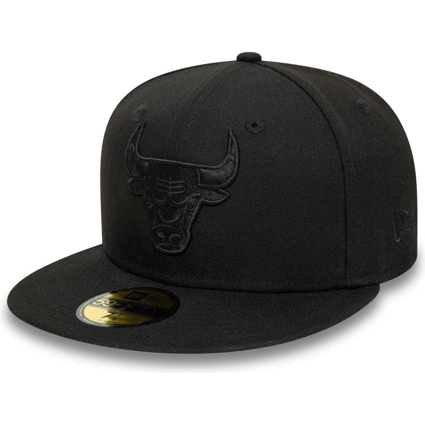 New Era, Herren, Cap, 59Fifty Fitted Cap - Chicago Bulls schwarz - 7 1/8, Schwarz, (7 1/8)