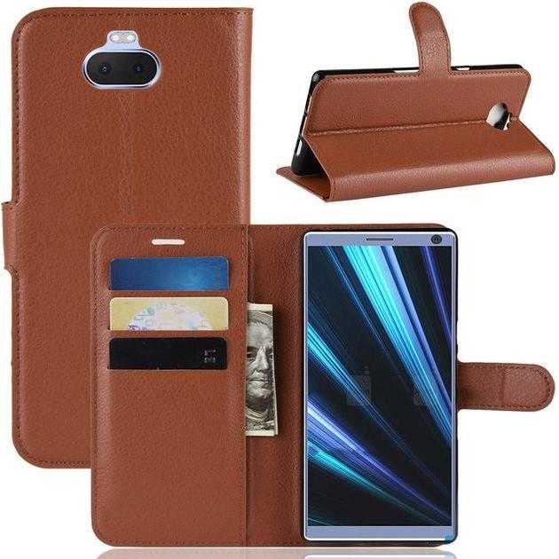 Thumbnail - MU Classic Litchi Leder Bookcover Series (Sony Xperia 10 Plus), Smartphone Hülle, Braun
