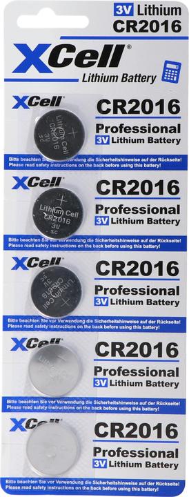 Produktbild XCell Batterie 5er-Sparset CR2016 (5 Stk., 90 mAh)